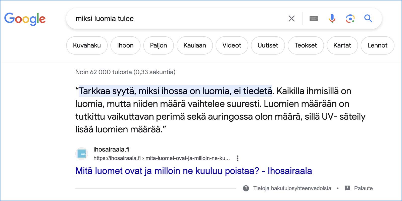 Laajennettu orgaaninen hakutulos (rich snippet)